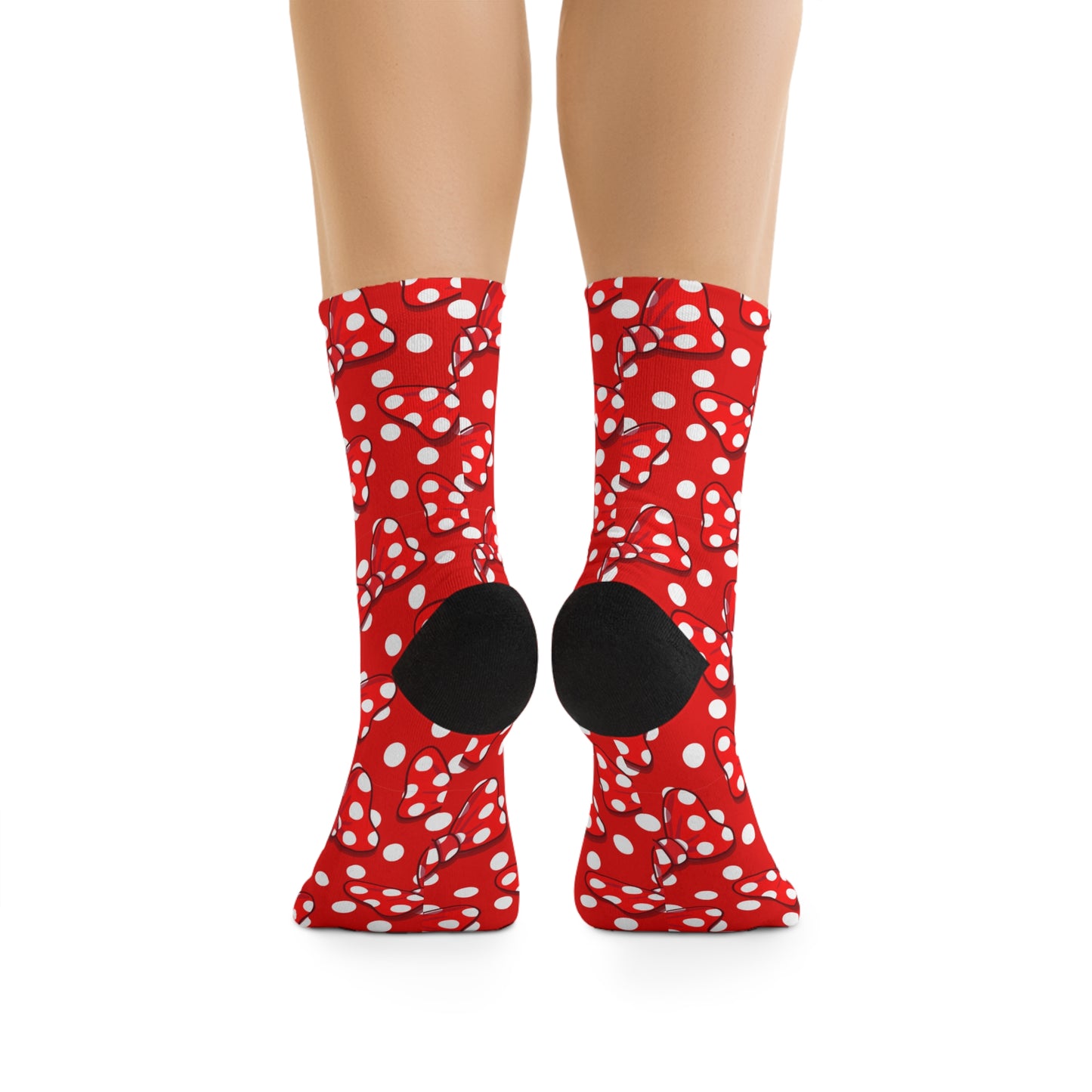 Polka Dots With Red Bows Socks