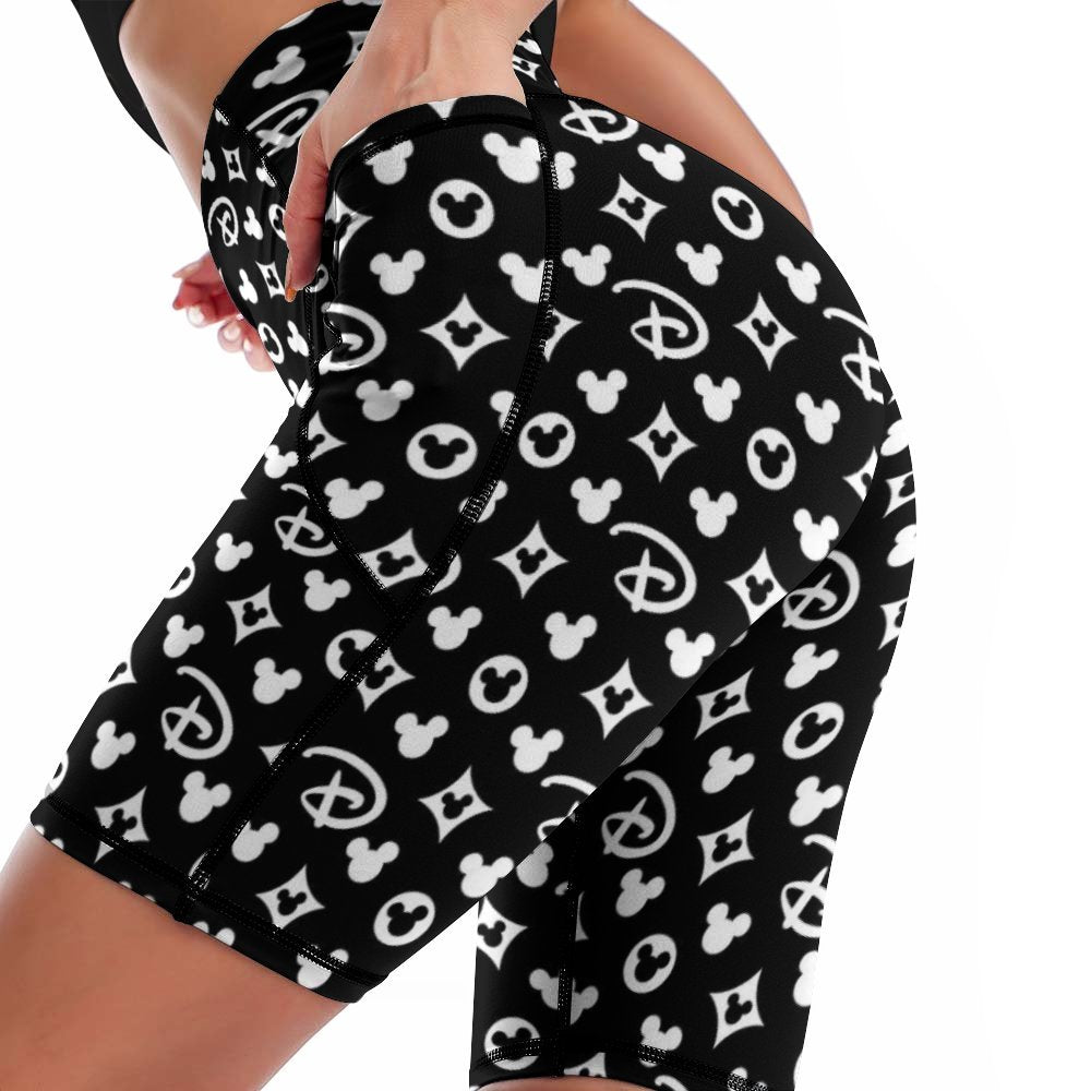 Designer Women s Knee Length Athletic Yoga Shorts With Pockets Ambrie