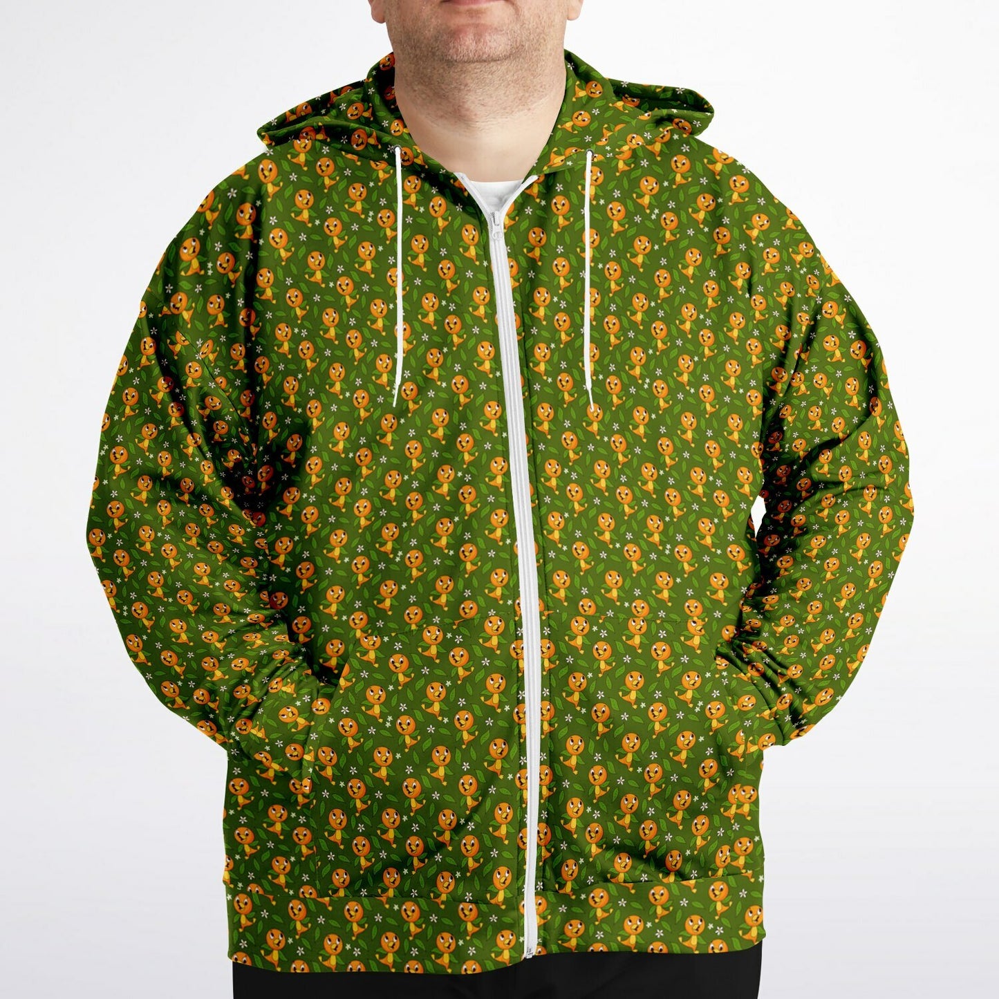 Orange Bird Plus-size Unisex Zip Hoodie