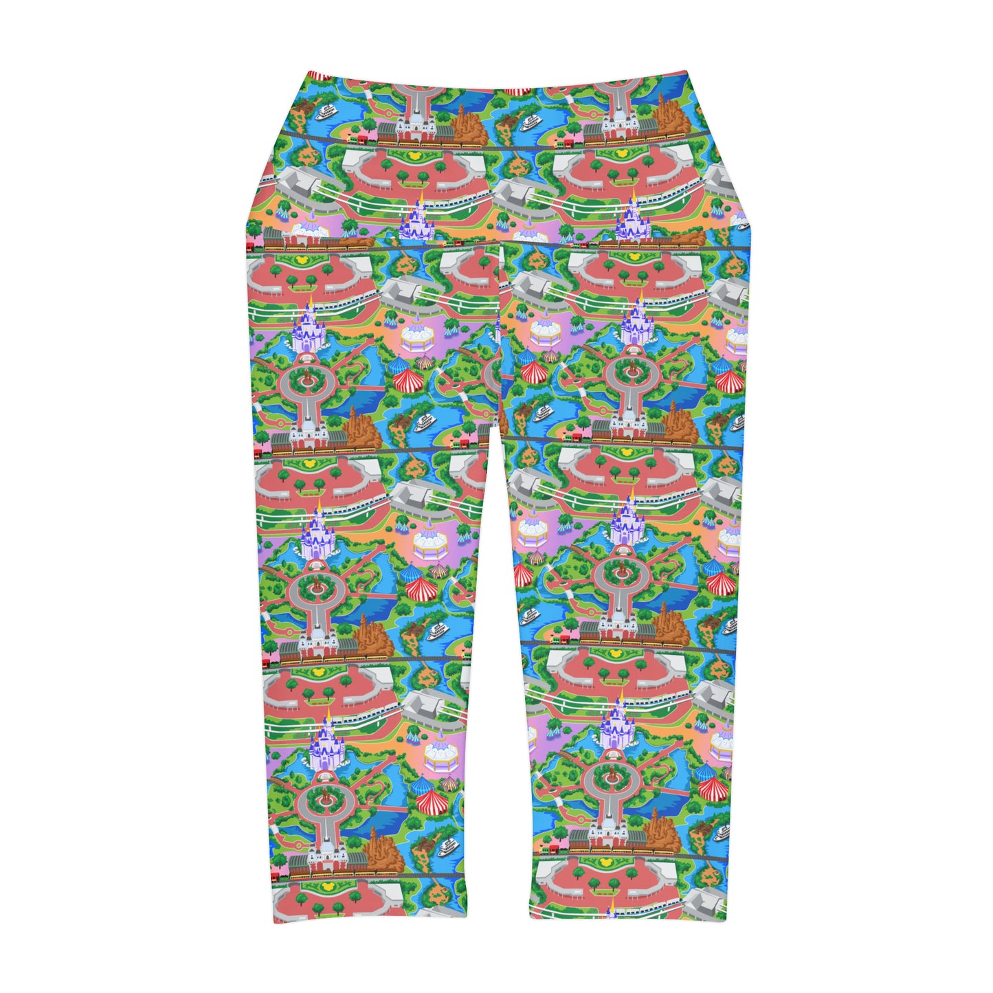 Park Map Athletic Capri Leggings