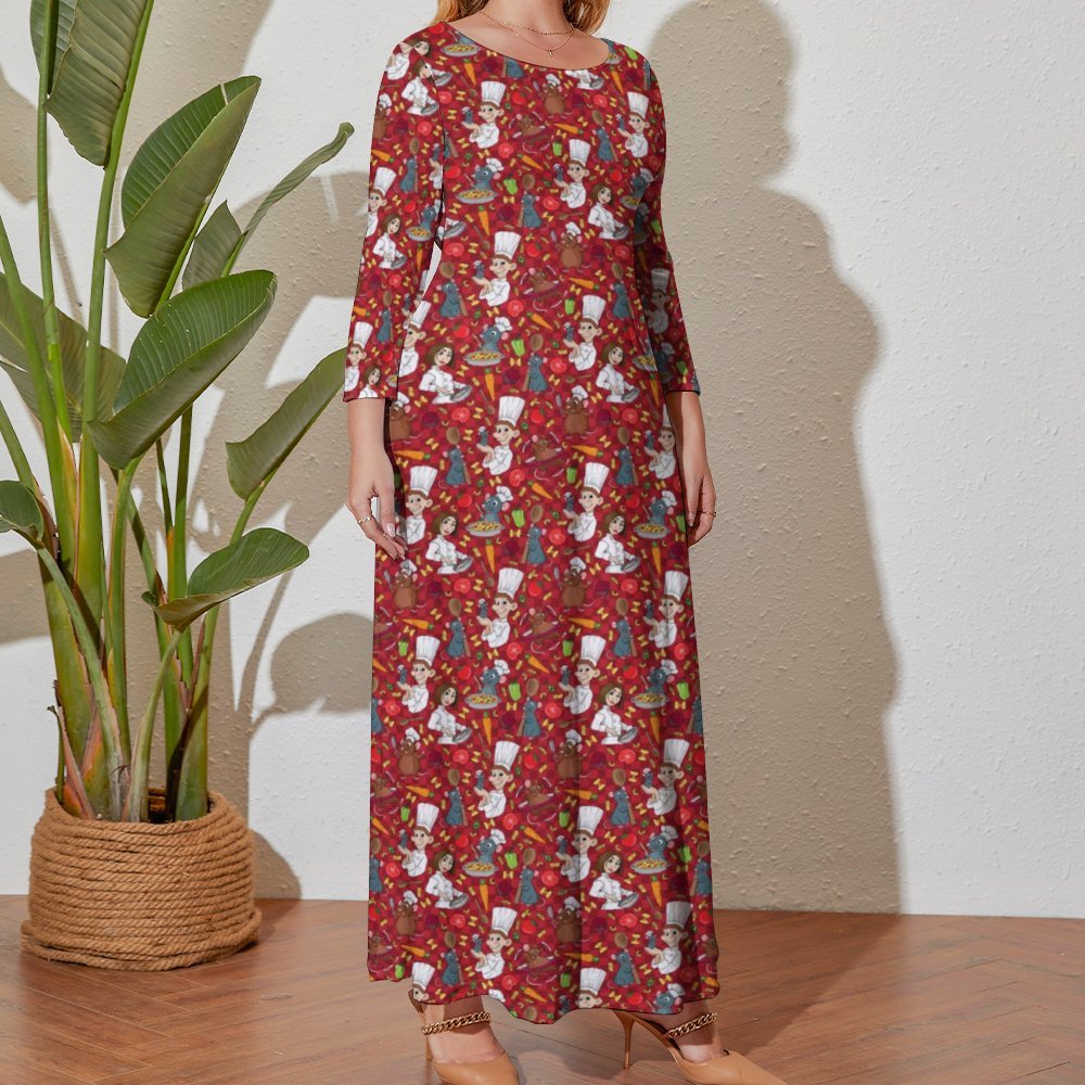 Ratatouille Plus Size Loose-Fit Long Sleeve Dress