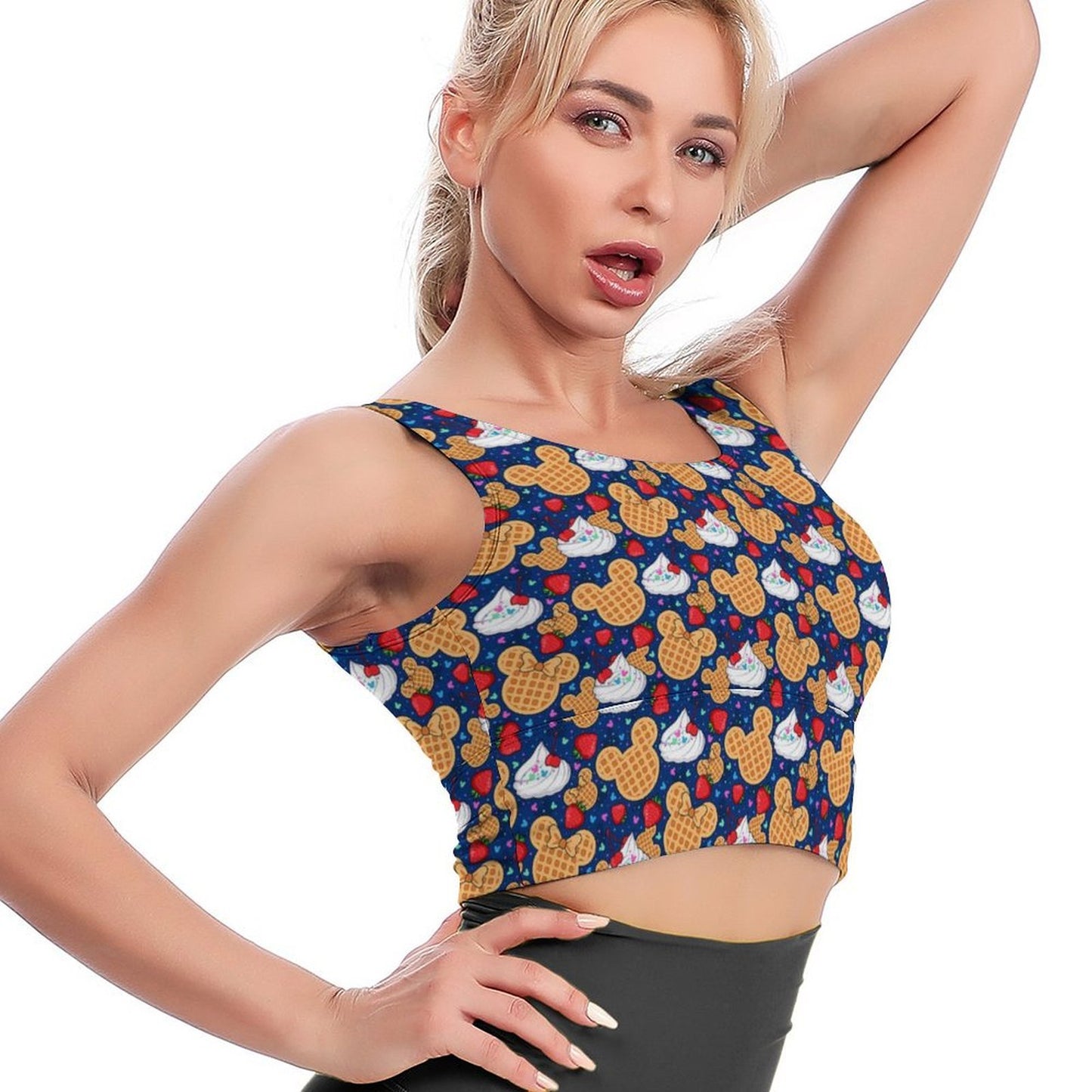 Waffles Women's Crop Tank Top - Ambrie