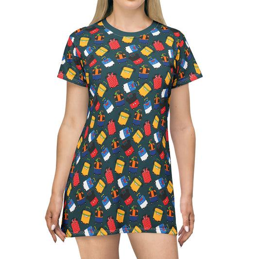 Suitcases T-Shirt Dress - Ambrie