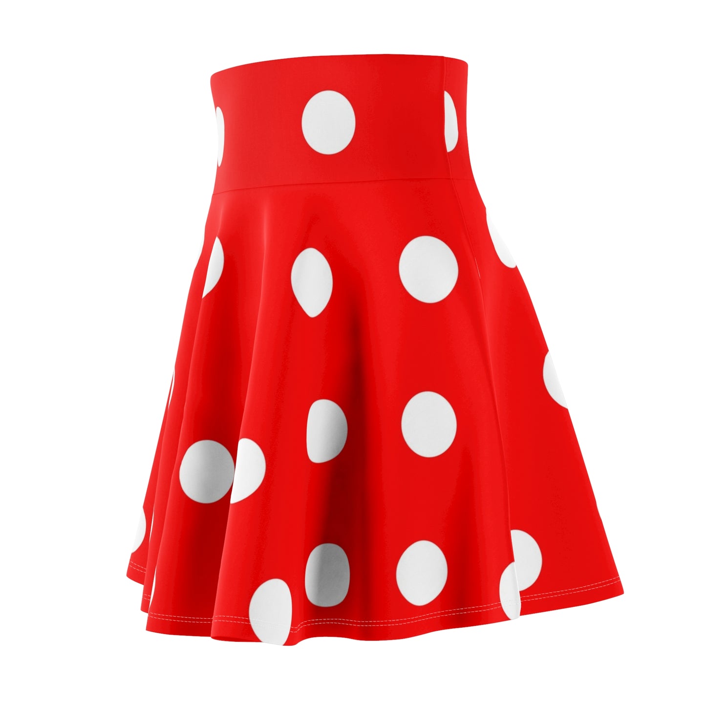 Red With White Polka Dots Women's Skater Skirt