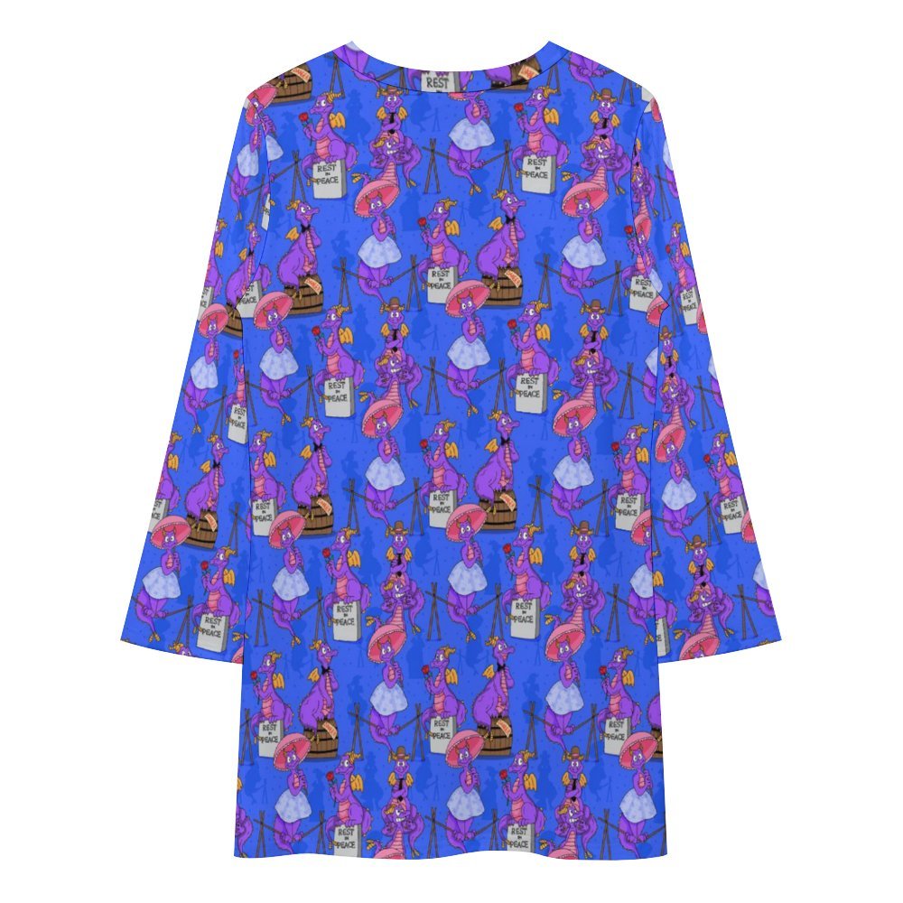 Haunted Mansion Figment Long Sleeve Patchwork T-shirt Dress