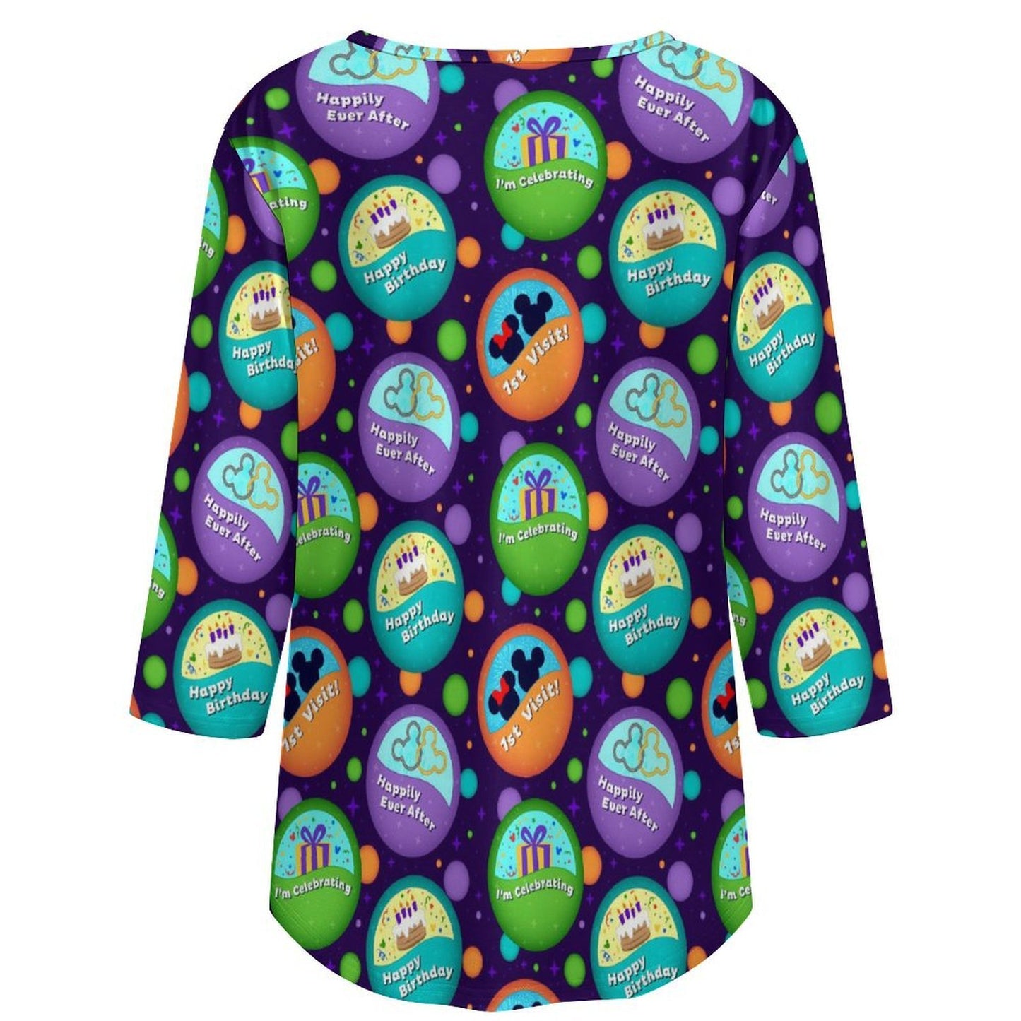 Button Collector Women's 3/4 Sleeve Pleated Tunic Top - Ambrie