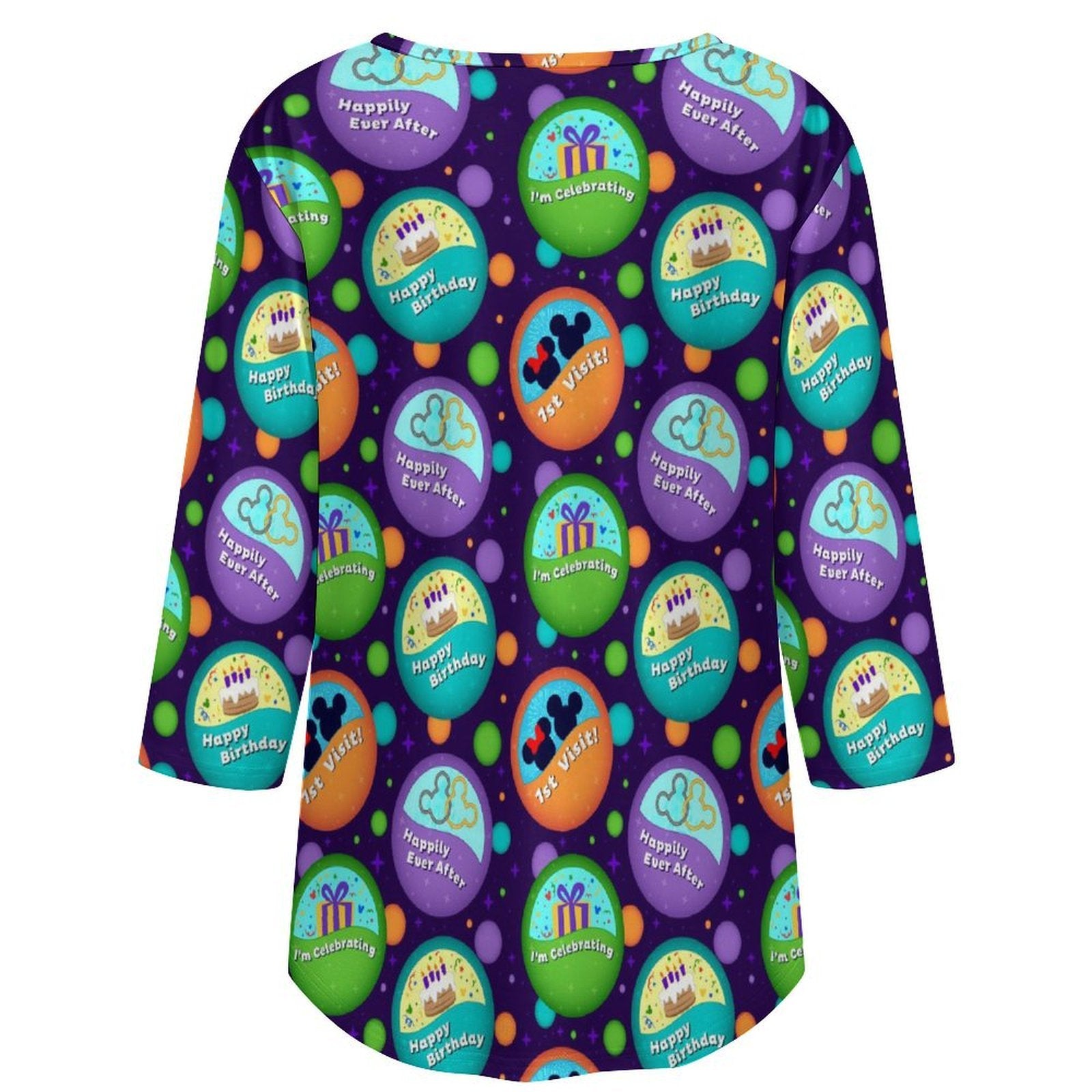 Button Collector Women's 3/4 Sleeve Pleated Tunic Top - Ambrie