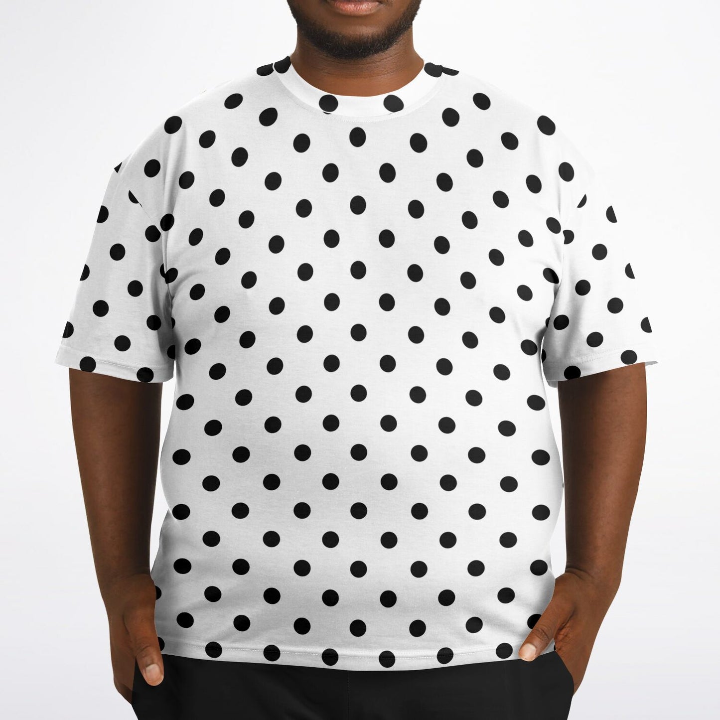 White With Black Polka Dots Unisex Plus-size T-Shirt