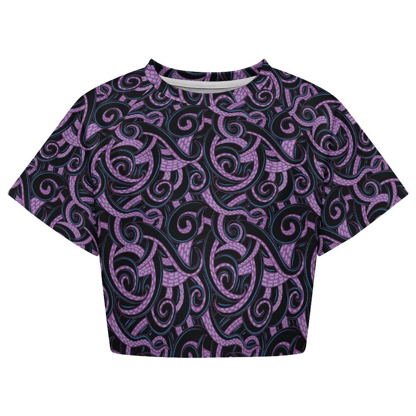 All Over Print Cropped Ralgan T-Shirt - Ambrie