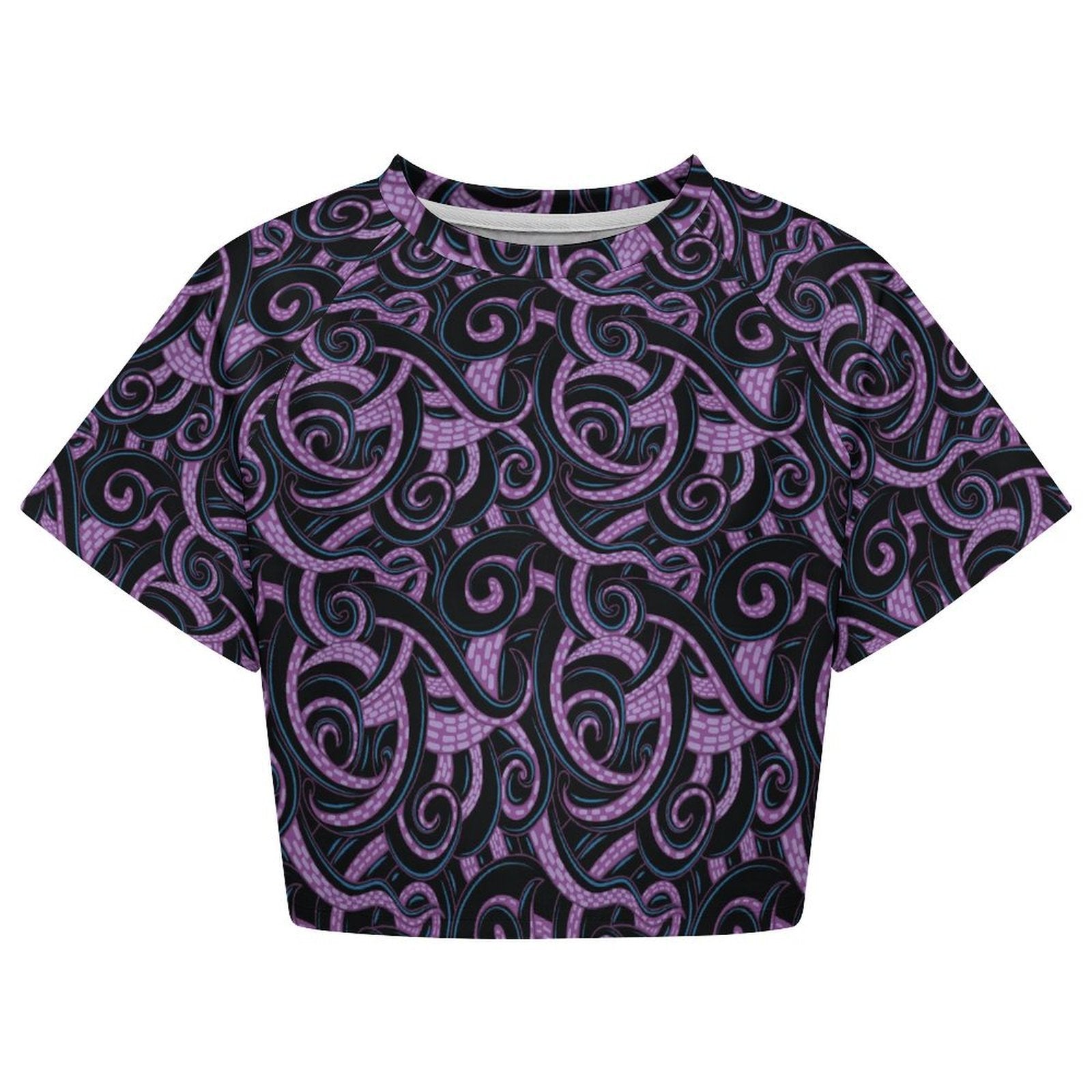 All Over Print Cropped Ralgan T-Shirt - Ambrie