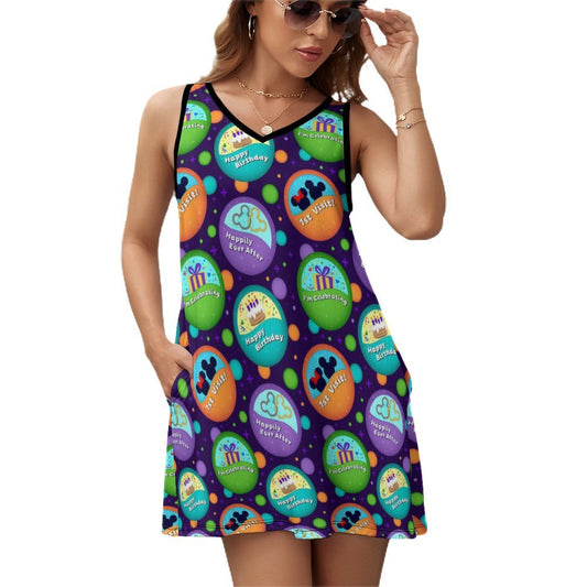 Button Collector Sleeveless Sundress With Pockets