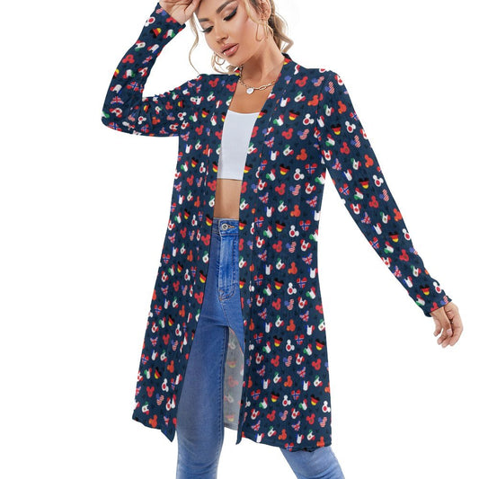 Mickey Flags Women's Mid-Length Cardigan