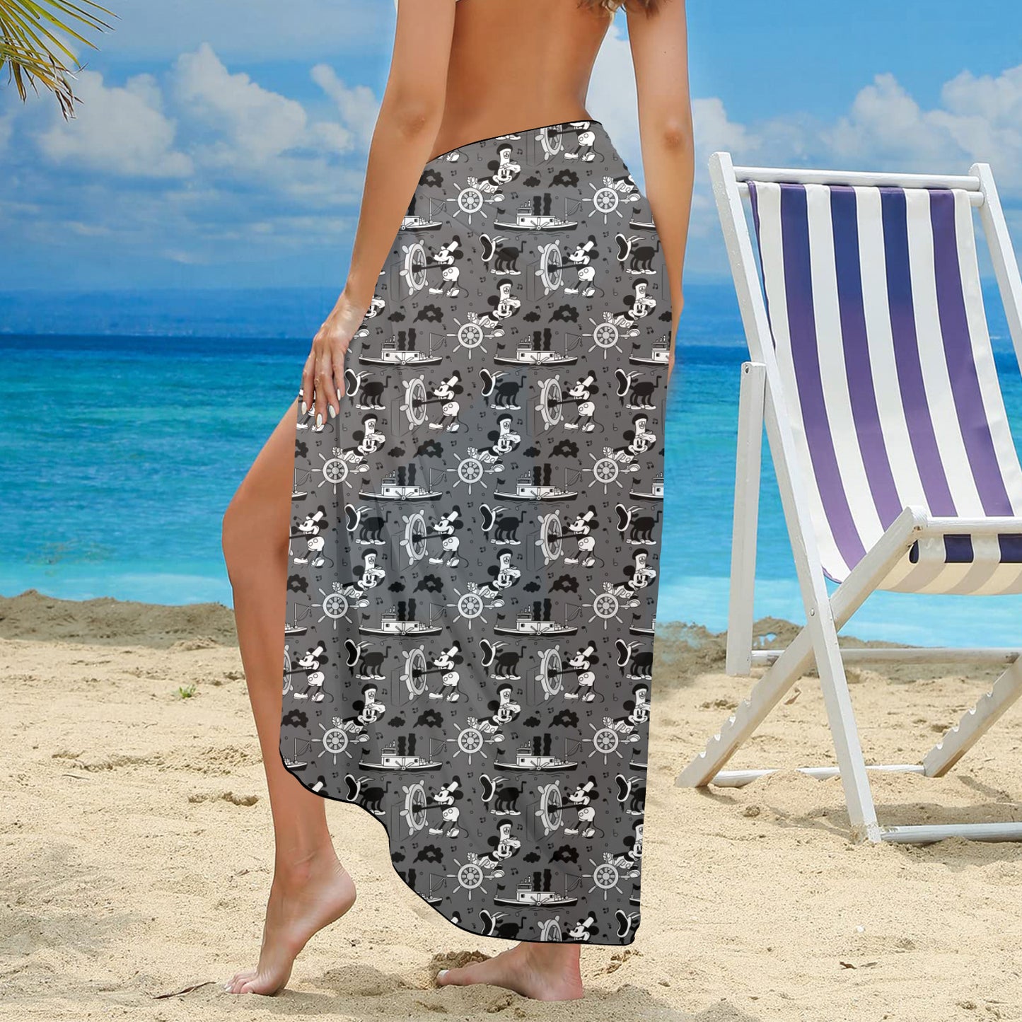 Steamboat Mickey Long Beach Sarong Wrap