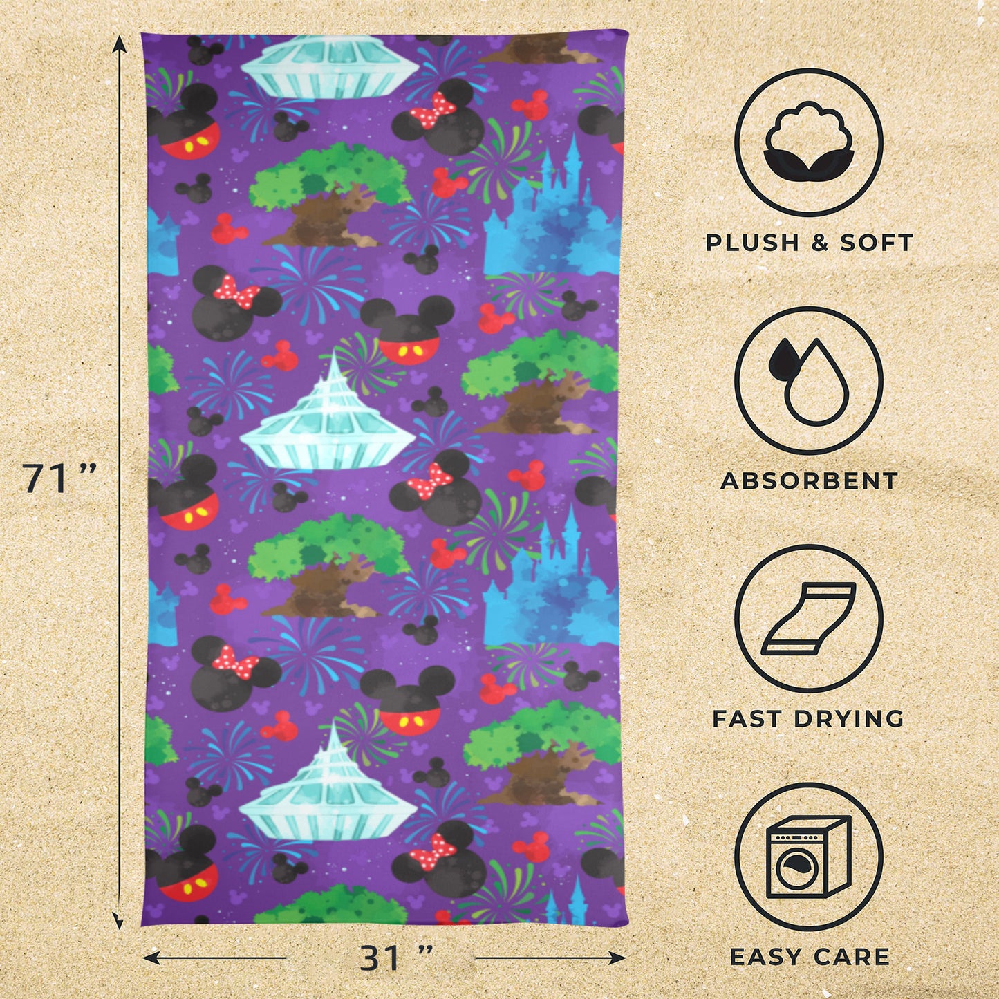 Park Fireworks Beach Towel