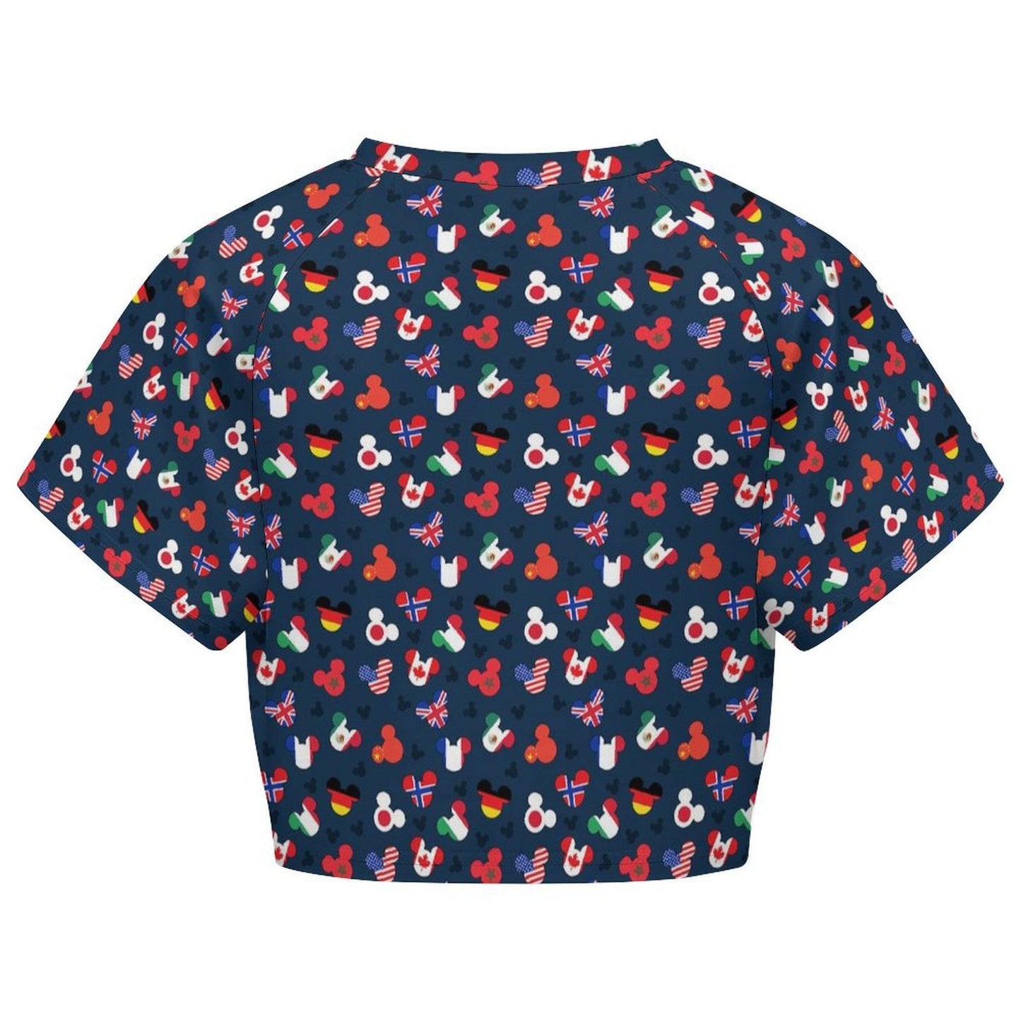 All Over Print Cropped Ralgan T-Shirt - Ambrie
