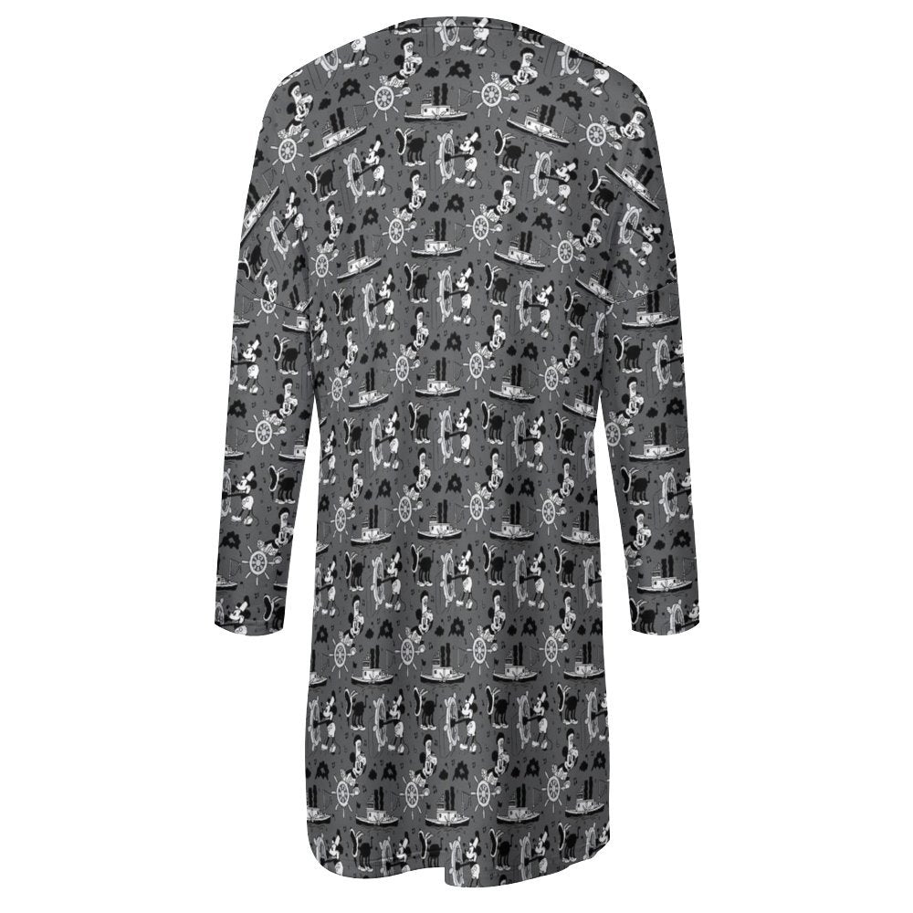 Steamboat Mickey Women's Long Fit Sweatshirt With Pockets