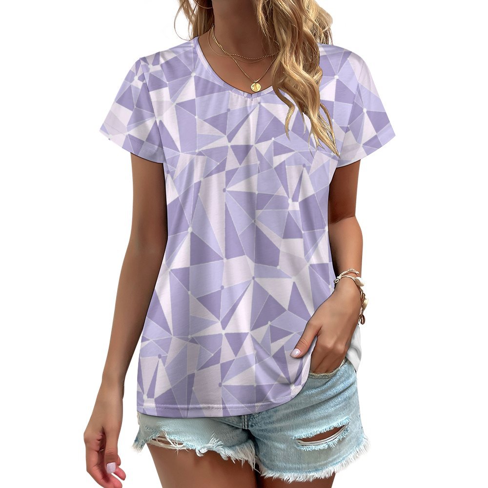 Purple Wall Women's V-Neck Short Sleeve T-Shirt