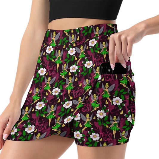 Tinker Bell Athletic A-Line Skirt With Pocket