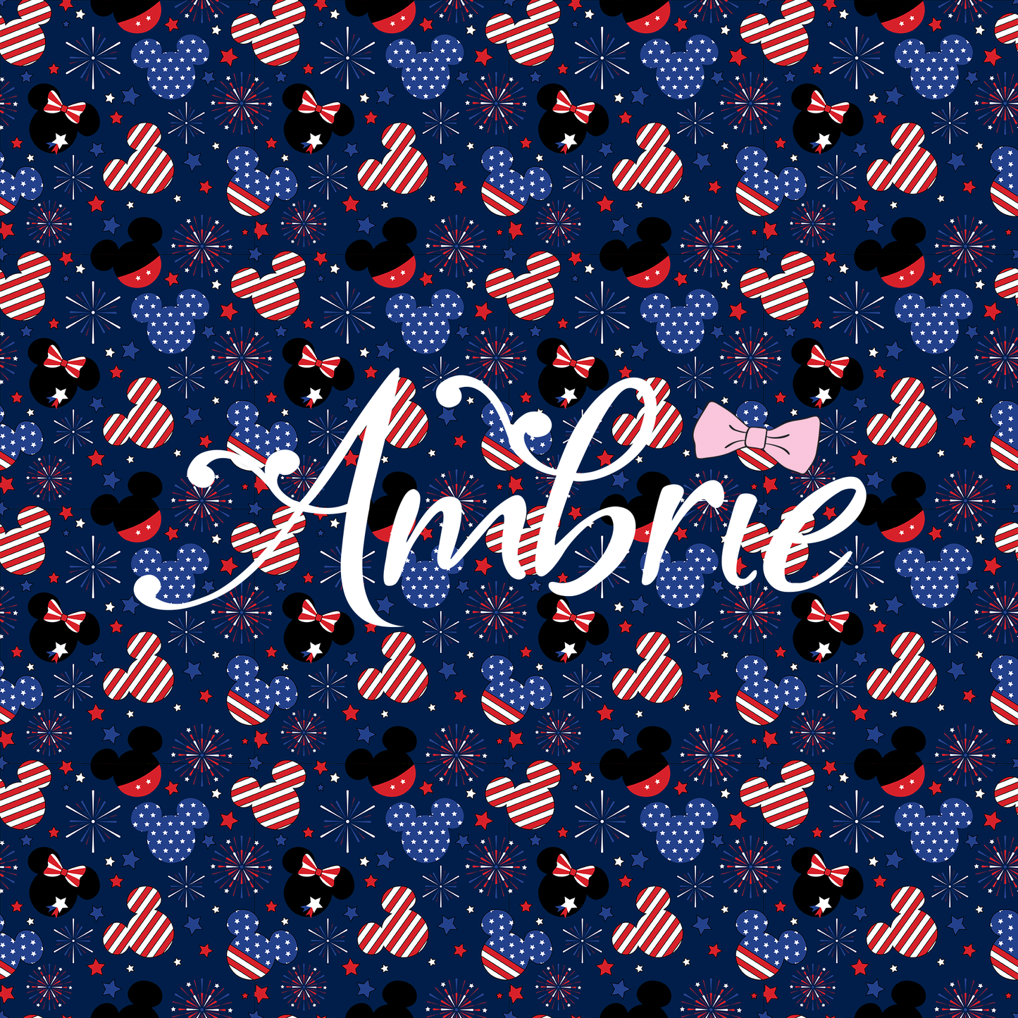 Patriotic Mickey Seamless Pattern, Magical Cartoon Seamless pattern, Fabric Sublimation