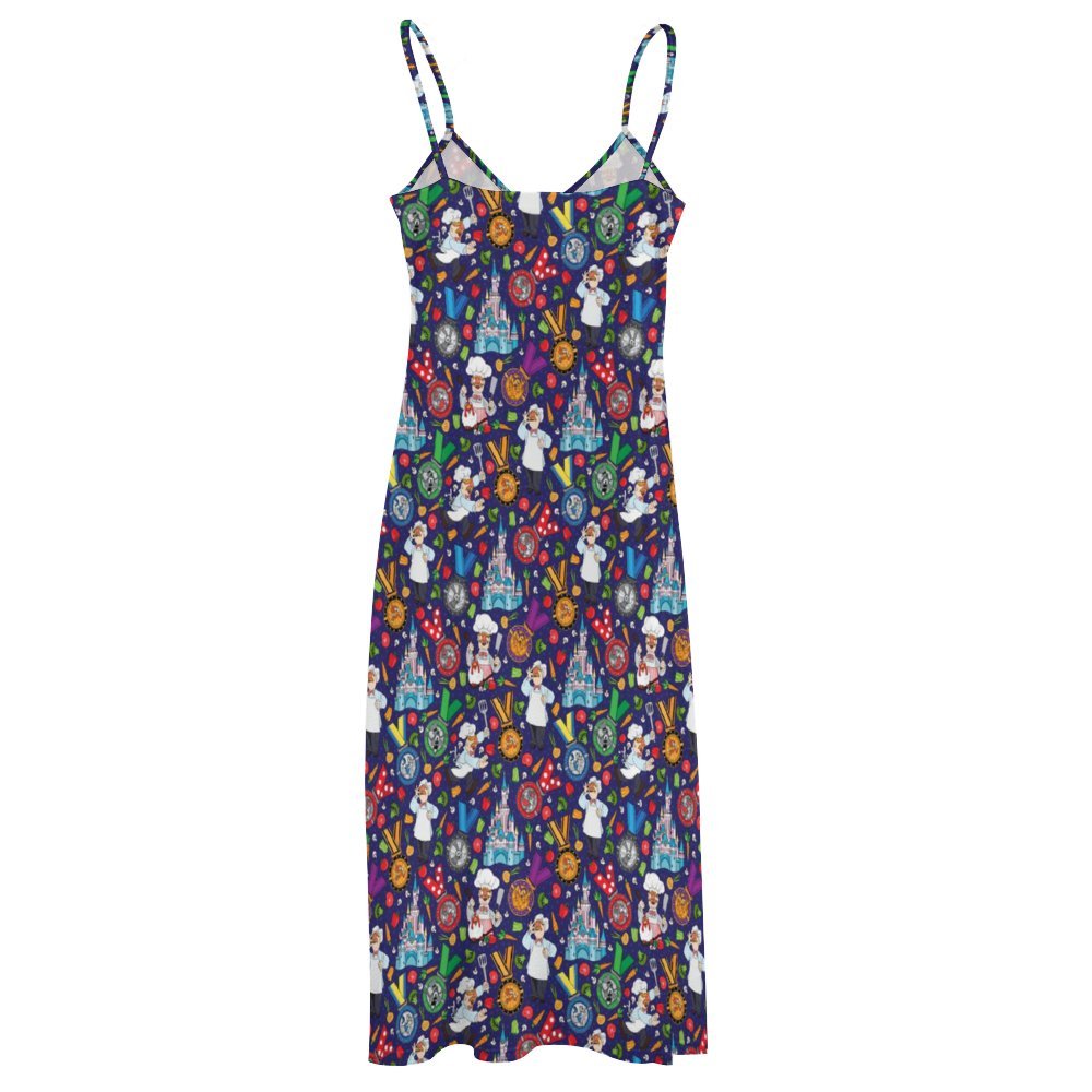 Muppets Chef Wine And Dine Race Women's Summer Slip Long Dress