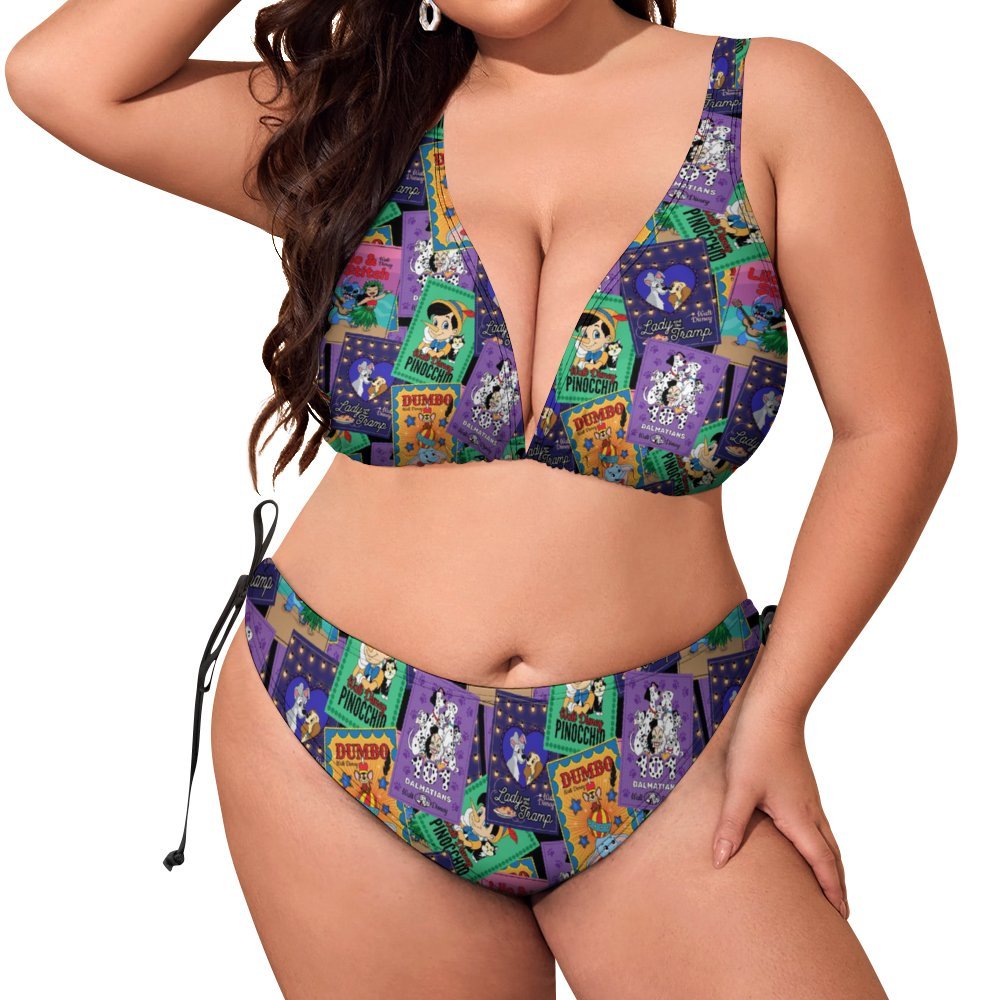 Classic Posters Plus Size Women's Two Piece Bikini