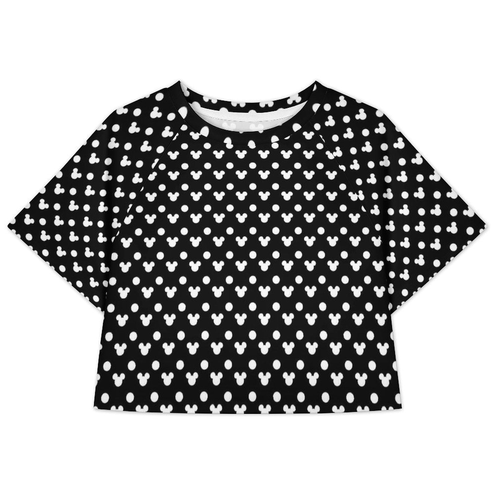 All Over Print Cropped Ralgan T-Shirt - Ambrie