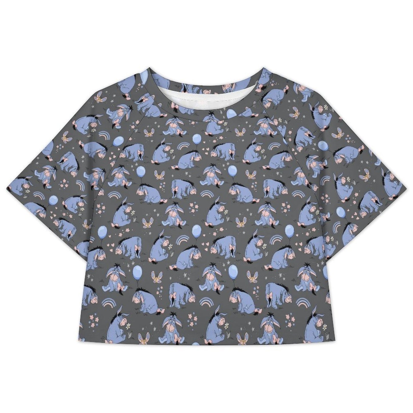 All Over Print Cropped Ralgan T-Shirt - Ambrie