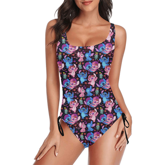 Besties Drawstring Side Women's One-Piece Swimsuit