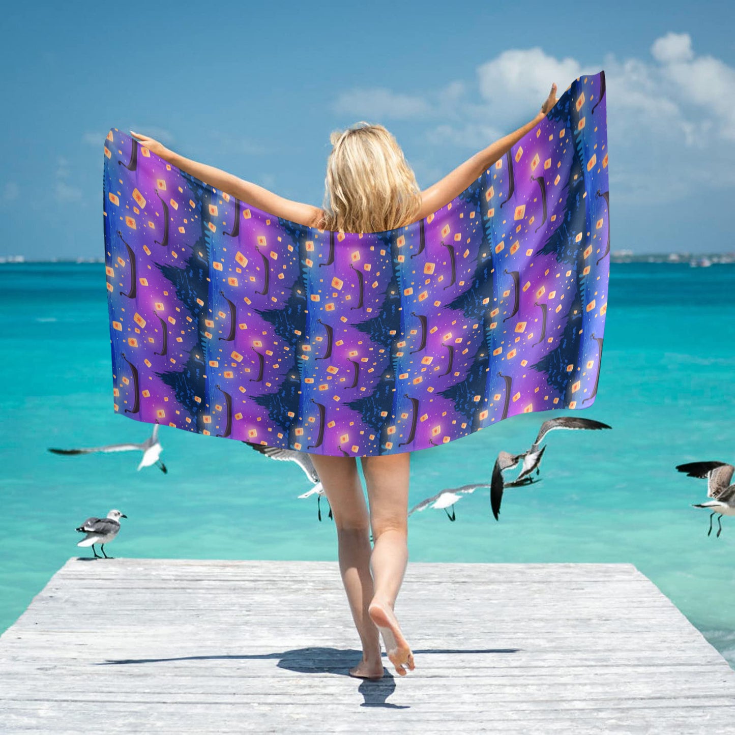Floating Lanterns Beach Towel