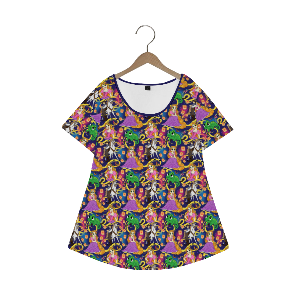 Disney Tangled Rapunzel At Last I See The Light Women's Crew Neck Loose Tunic