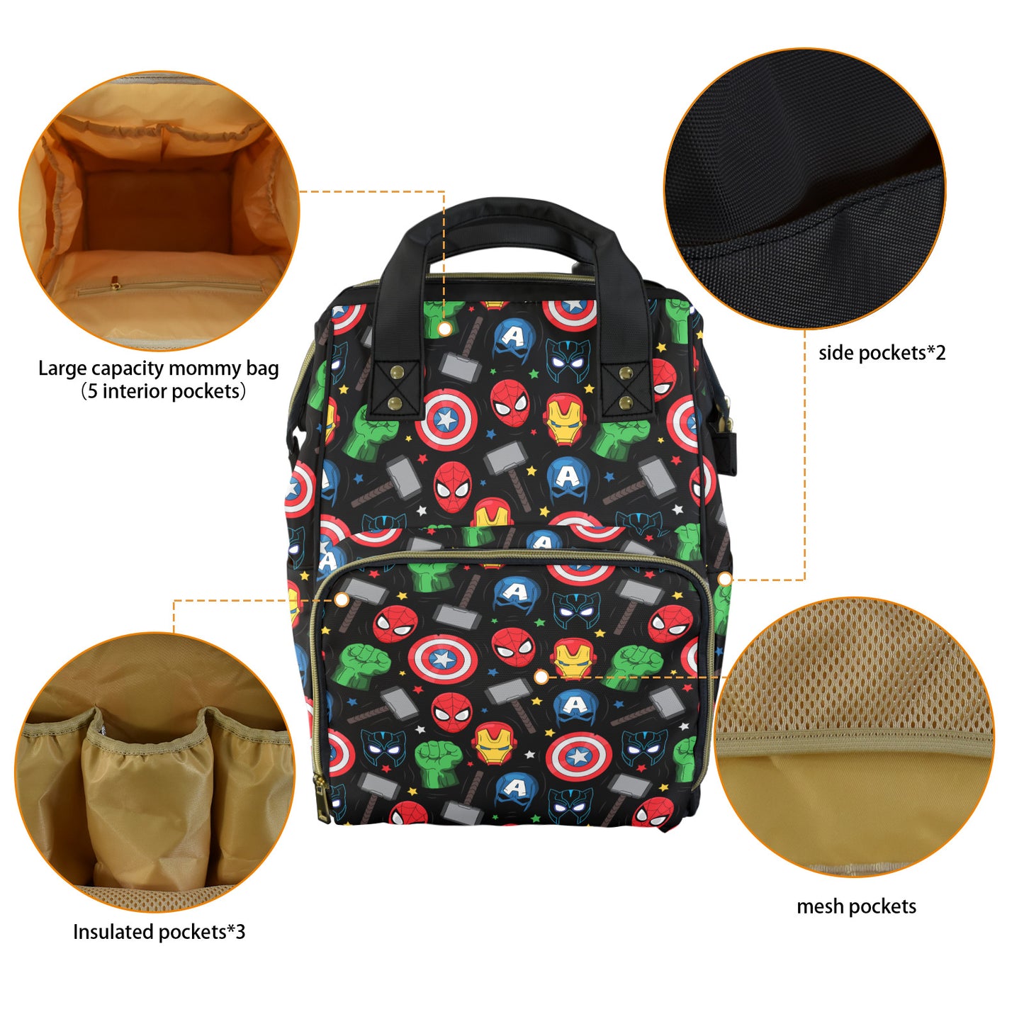 Super Heroes Multi-Function Diaper Bag