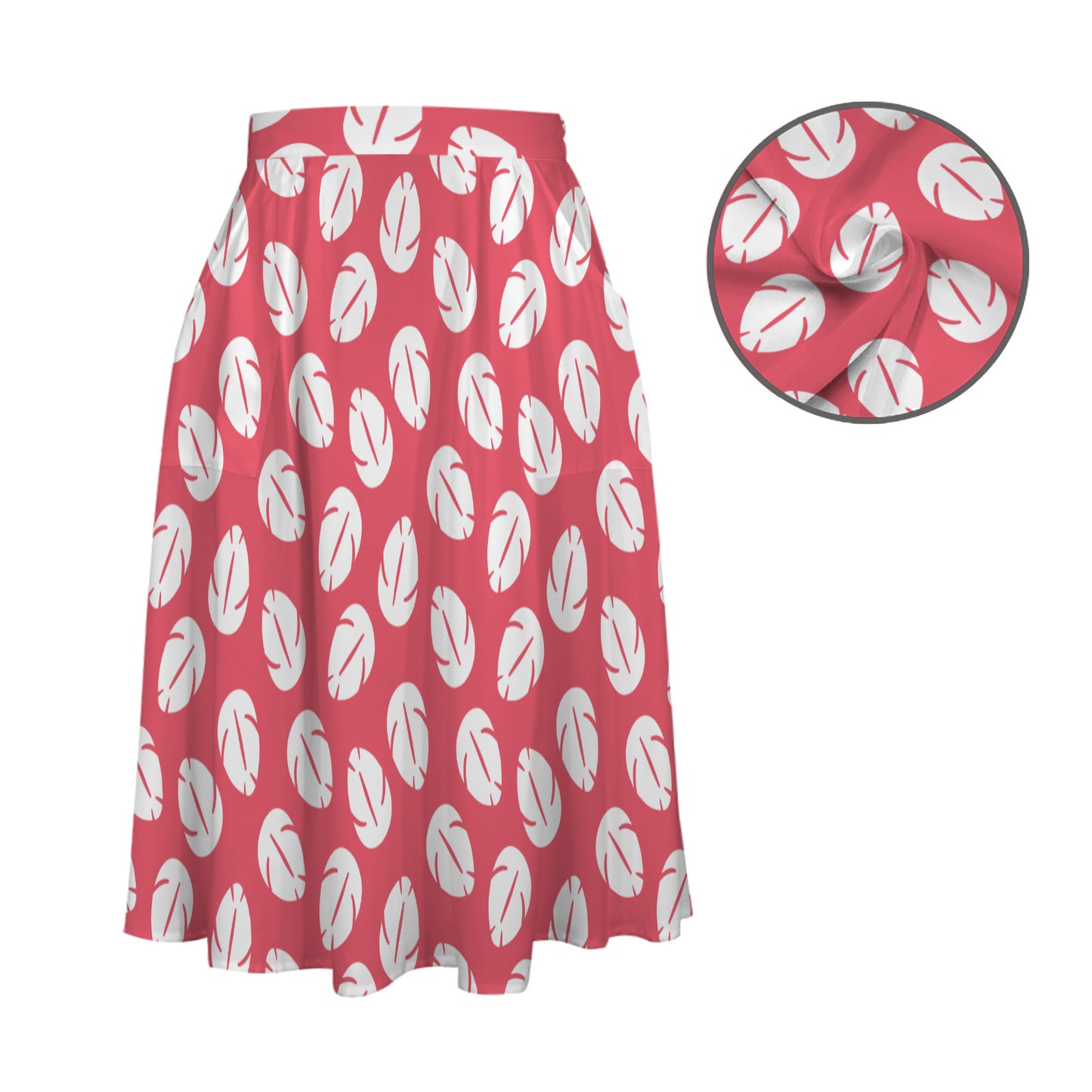 Lilo's Dress Elastic Waist Midi Skirt With Pockets