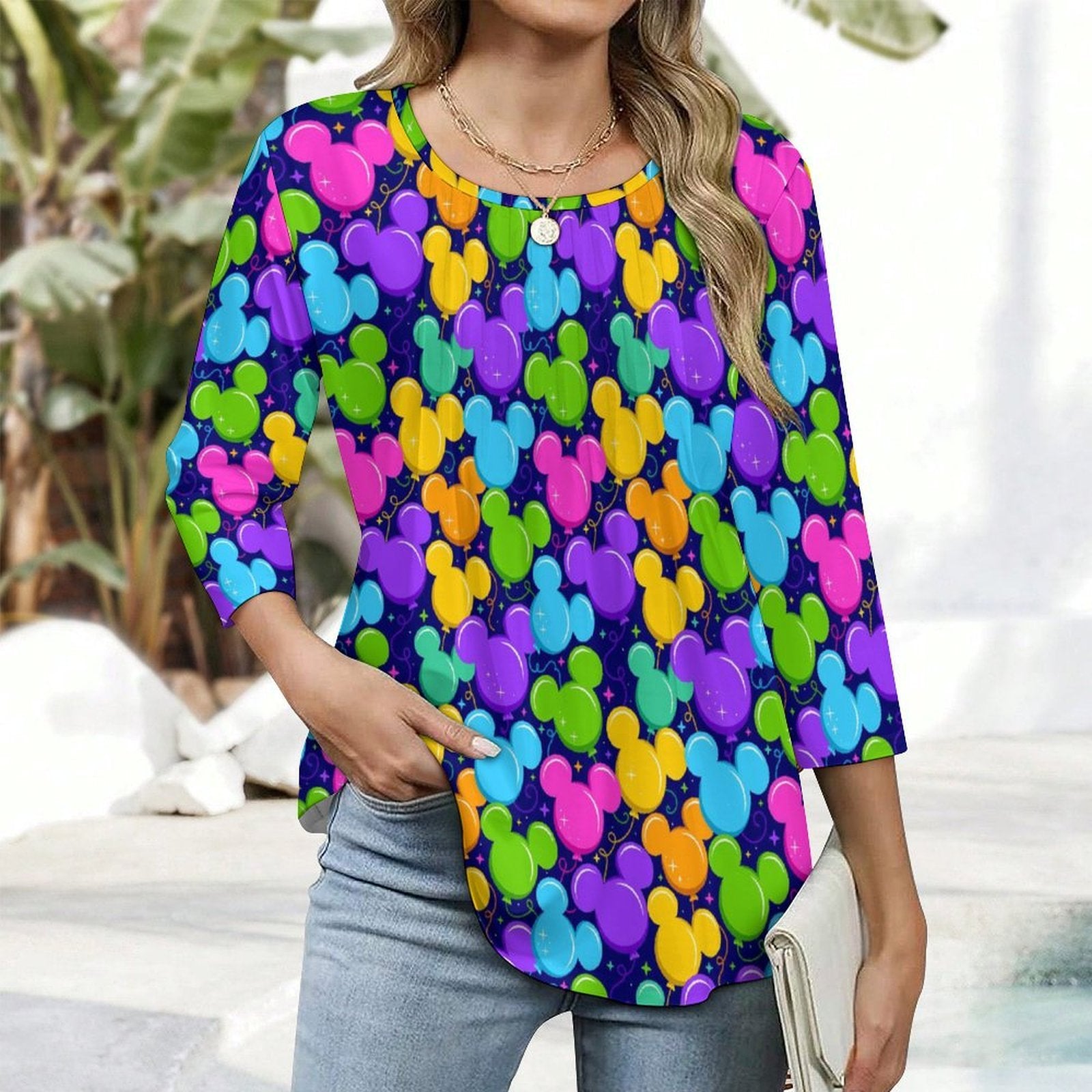 Park Balloons Women's 3/4 Sleeve Pleated Tunic Top - Ambrie