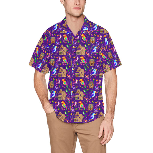 Tiki Plays The Drums Hawaiian Shirt With Chest Pocket