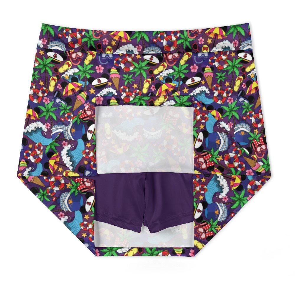 Mickey And Minnie Cruise Athletic A-Line Skirt With Pocket Solid Shorts