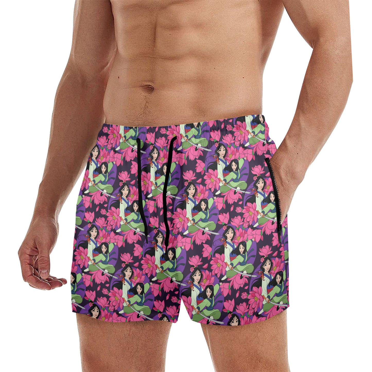 Blooming Flowers Men's Quick Dry Athletic Shorts
