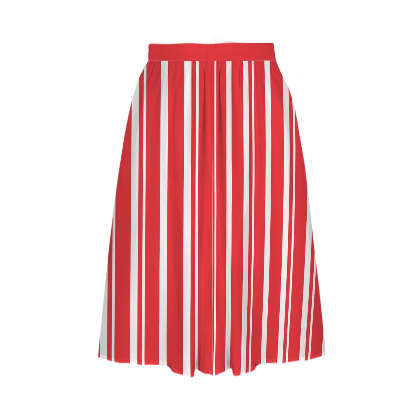Dapper Dan Red Elastic Waist Midi Skirt With Pockets