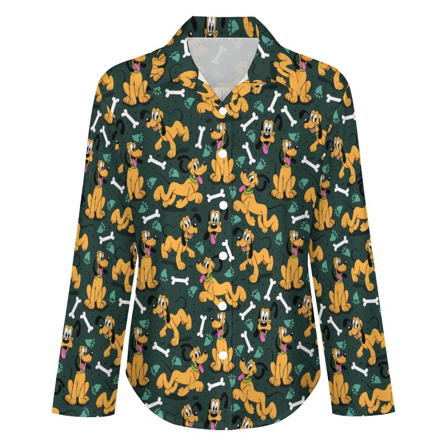 Life Is Better With A Dog Long Sleeve Button Up Blouse