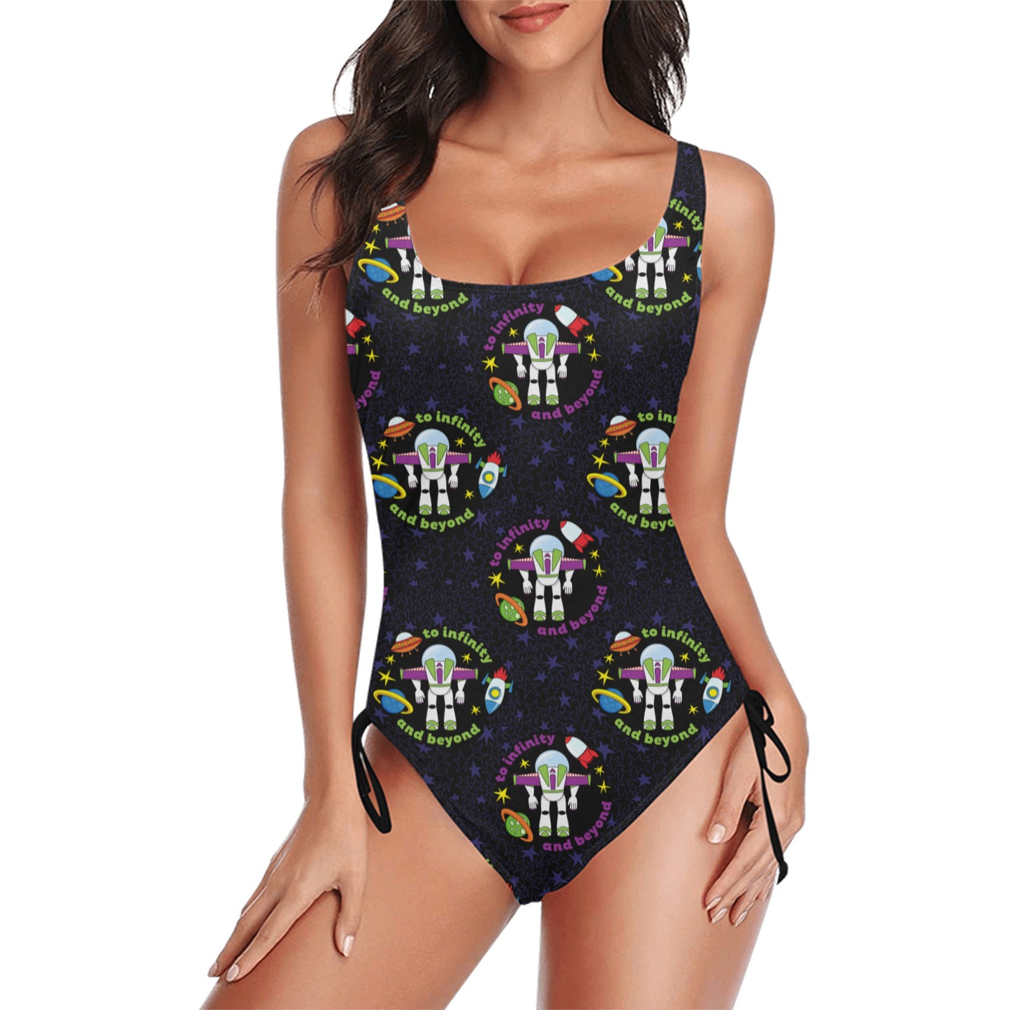 To Infinity And Beyond Drawstring Side Women's One-Piece Swimsuit