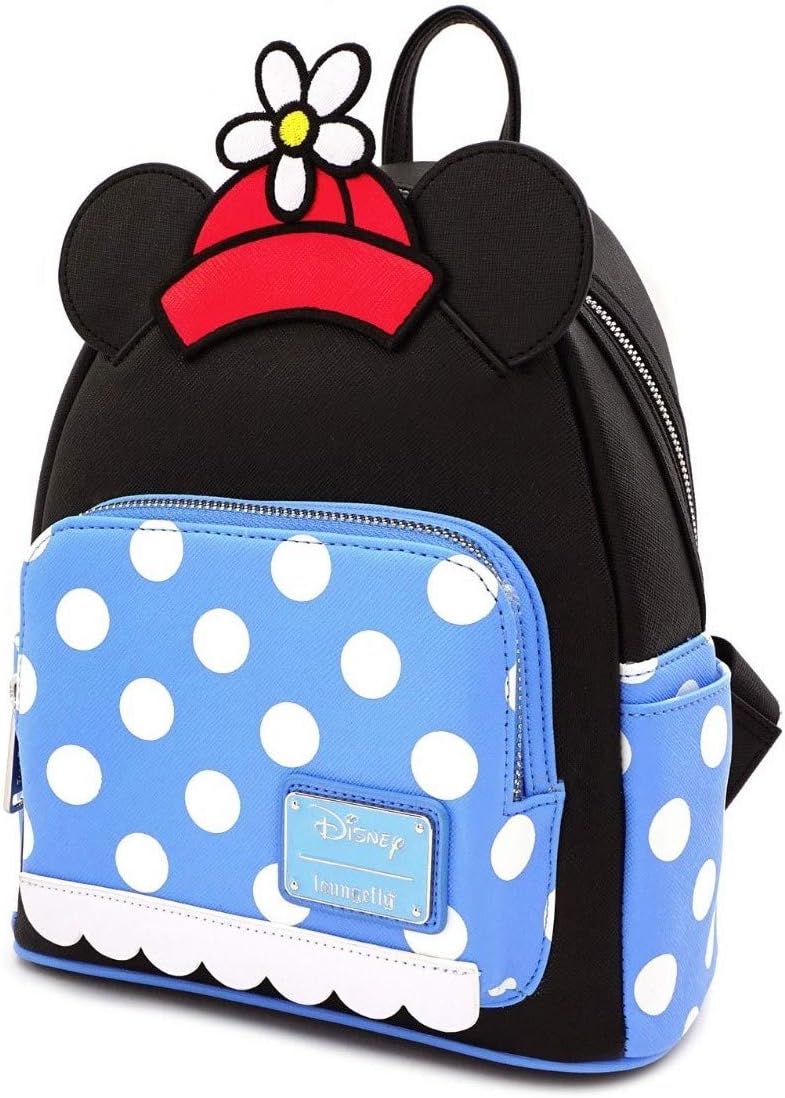 Disney Positively Minnie Polka Dot Mini Backpack Light Blue-Black-White