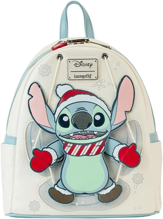 Loungefly Disney: Lilo & Stitch - Stitch Holiday Snow Angel Glitter Mini Backpack