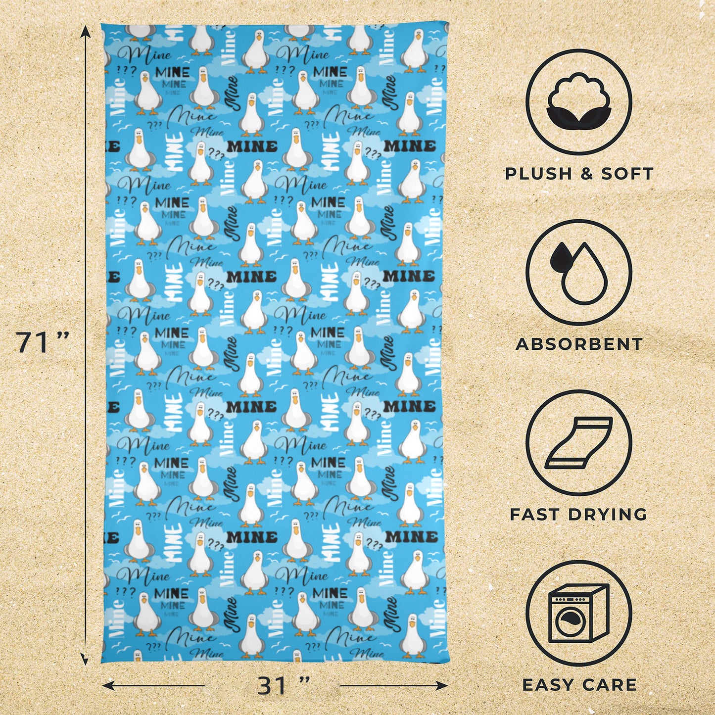 Mine Mine Mine Beach Towel