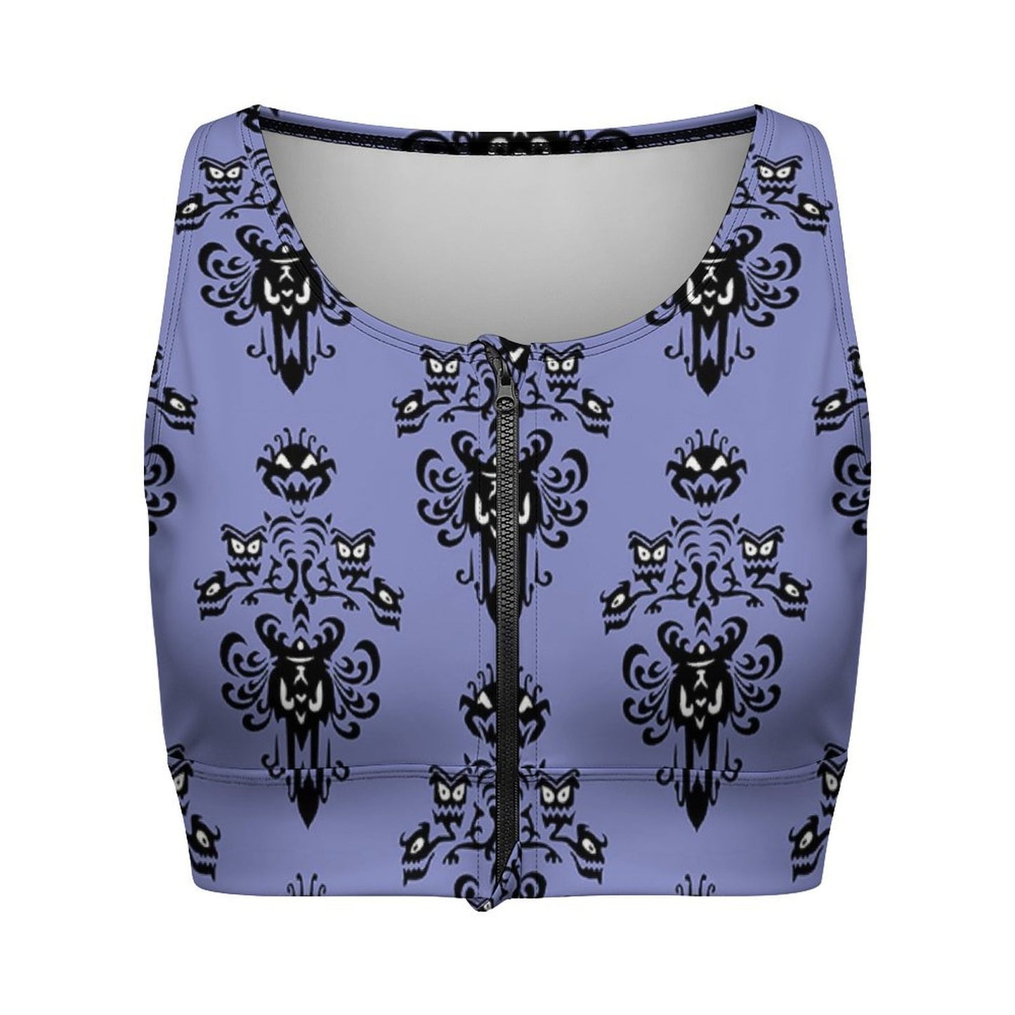Haunted Mansion Wallpaper Women's Yoga Zipper Vest - Ambrie