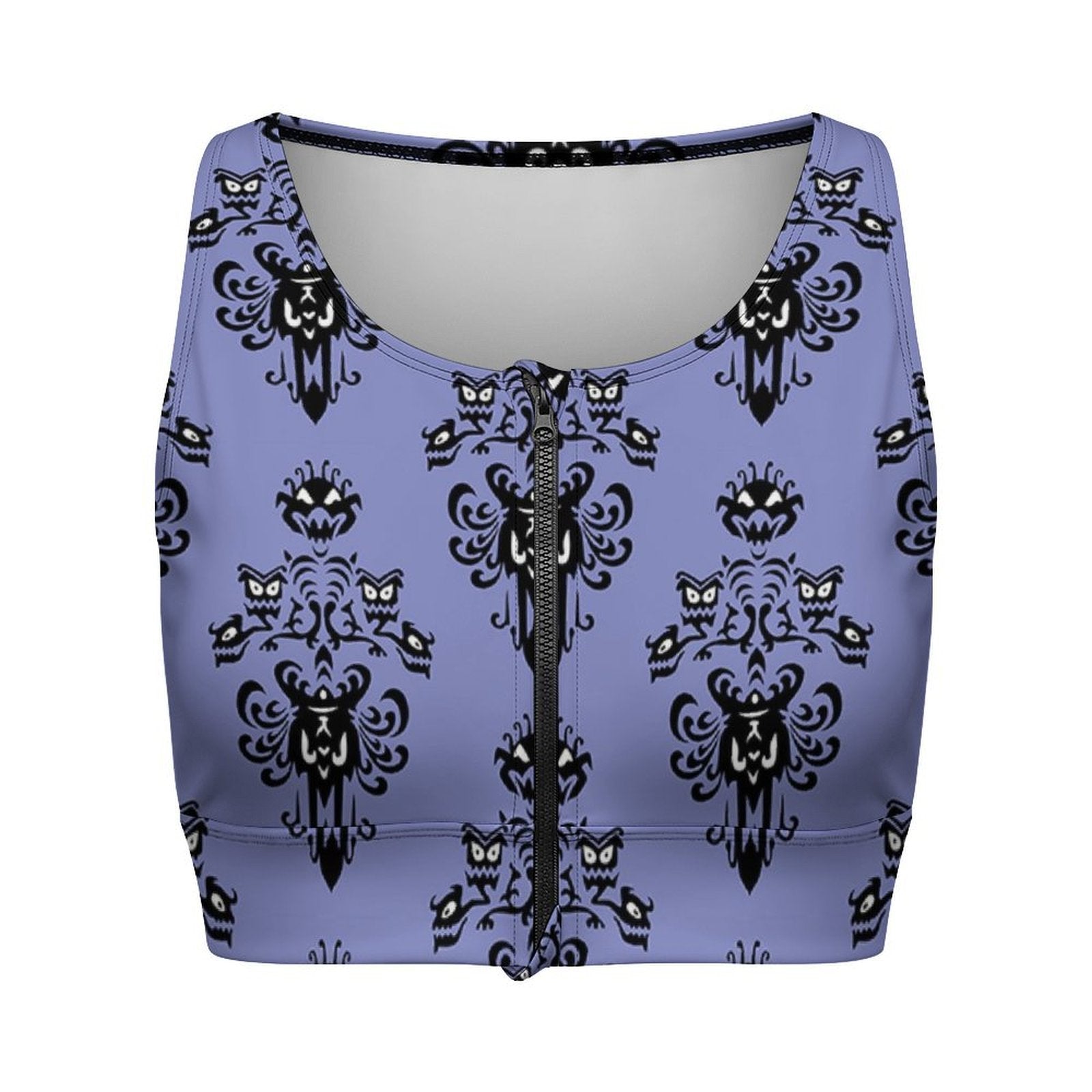 Haunted Mansion Wallpaper Women's Yoga Zipper Vest - Ambrie