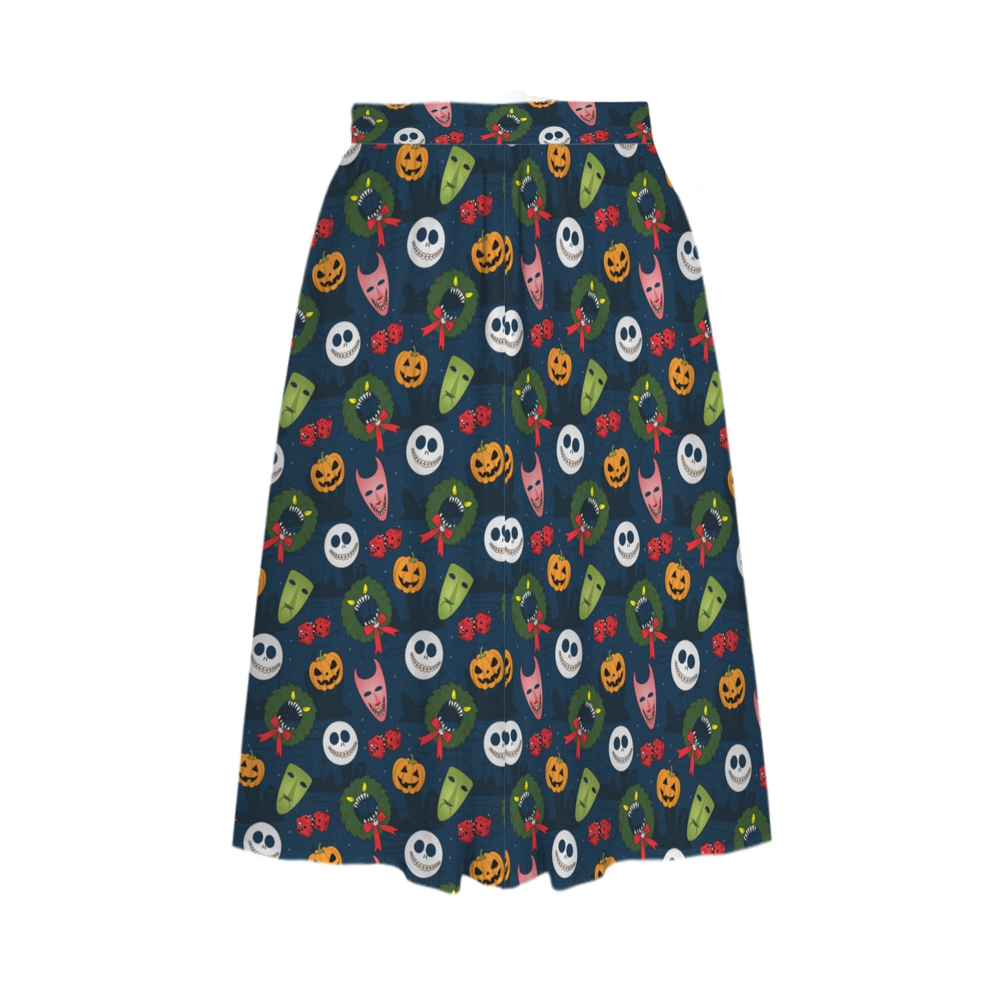 Nightmare Before Christmas Elastic Waist Midi Skirt With Pockets