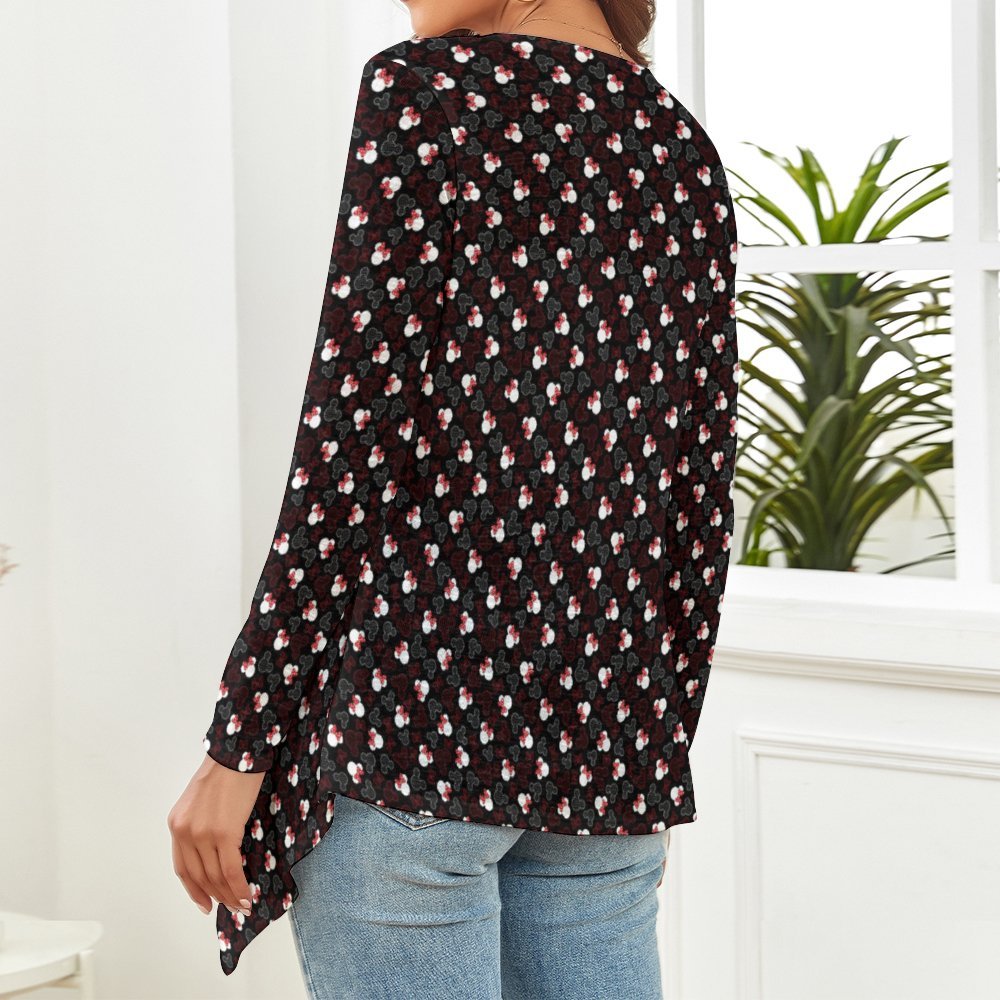 Mickey And Minnie Dots Women's Short Cardigan