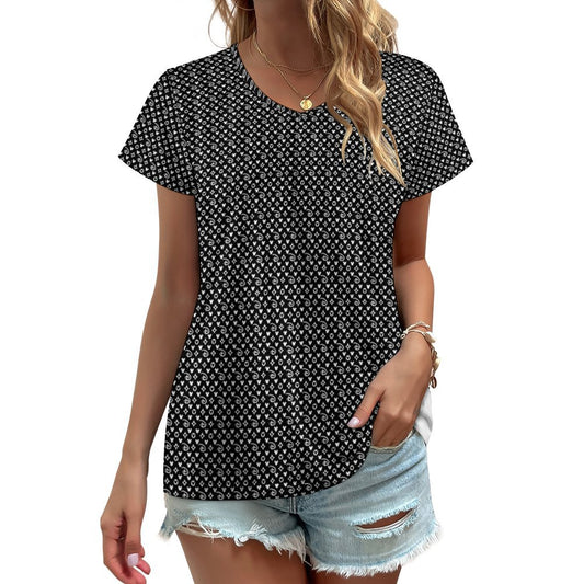 Designer Women's V-Neck Short Sleeve T-Shirt