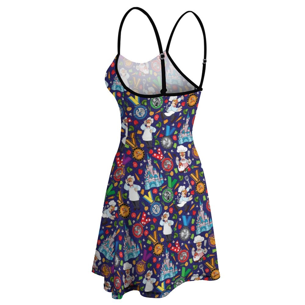 Muppets Chef Wine And Dine Race Women's Sling Short Dress