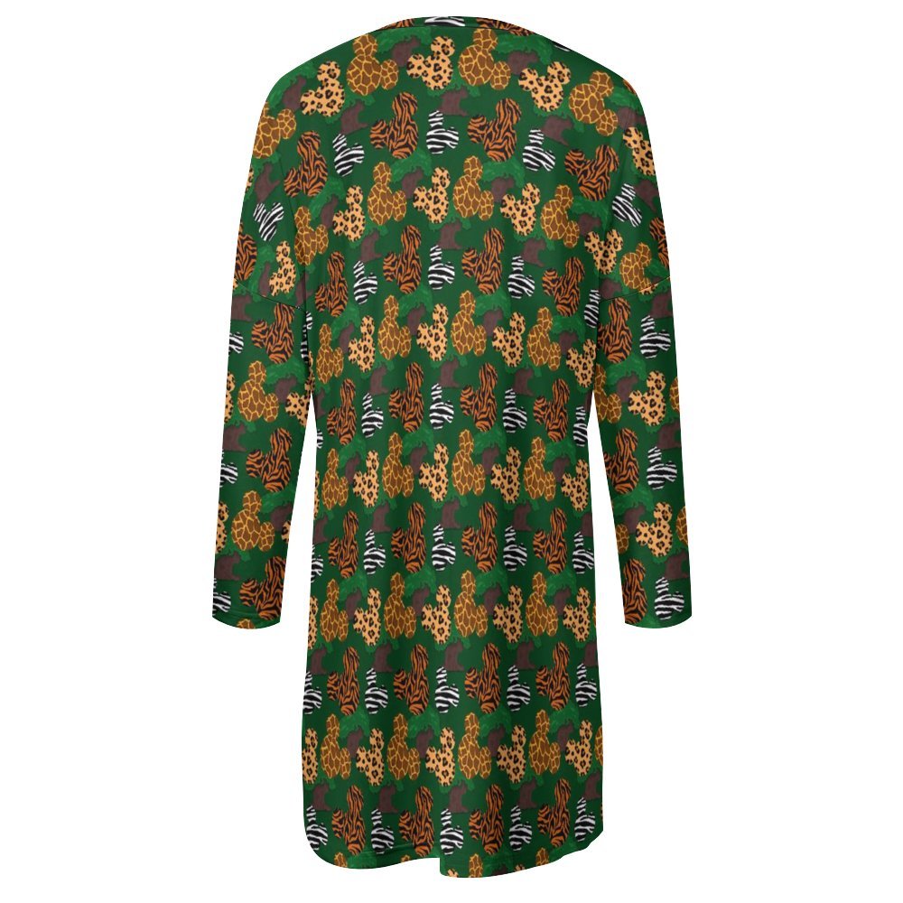 Animal Prints Women's Long Fit Sweatshirt With Pockets