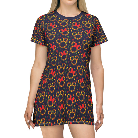 Fall Leaves T-Shirt Dress